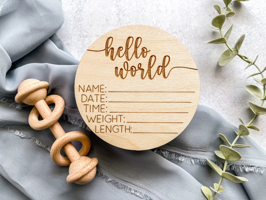 Hello World Sign, Birth Stats Sign, Baby Name Announcement, Hospital Name Sign, Newborn Wood Sign,Surprise Gender, Baby Name Sign, Keepsake