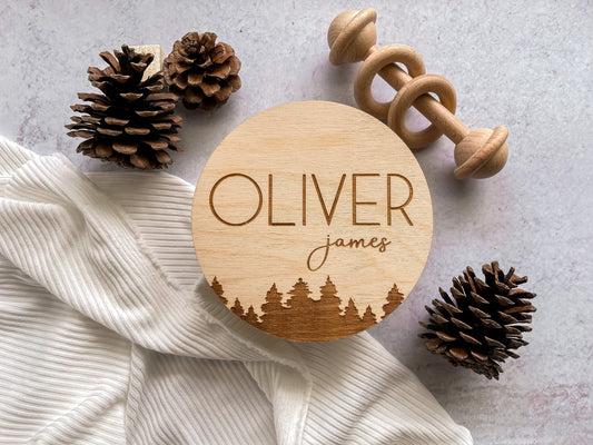 Forest Baby Name Sign, Hospital Name Announcement, Wood Sign Birth Reveal, Baby Name Reveal, Baby Boy Name Sign, Birth Announcement