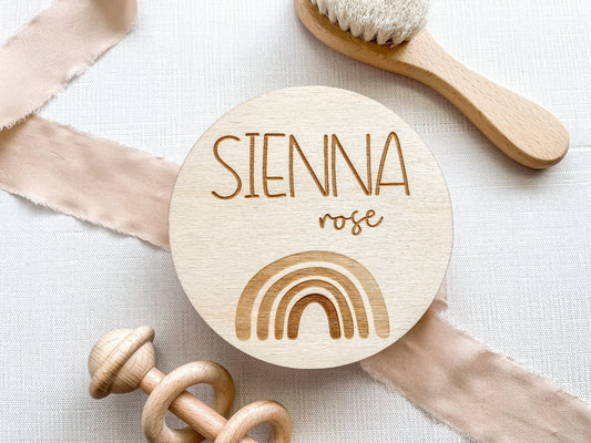 Rainbow Baby Announcement, Rainbow Baby Name Sign, Hospital Name Sign, Newborn Name Wood Sign, Baby Shower Gift for Newborn, Keepsake