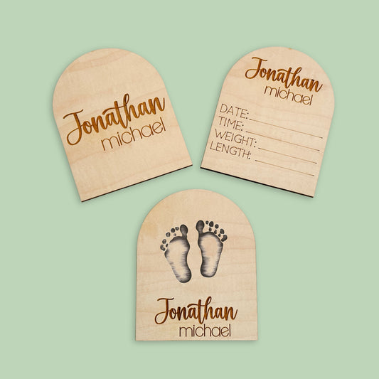 Baby Name Sign, Birth Stats Sign, Footprint Sign, Baby Name Announcement, Hospital Name Sign, Newborn Name, Baby Shower Gift for Newborn,