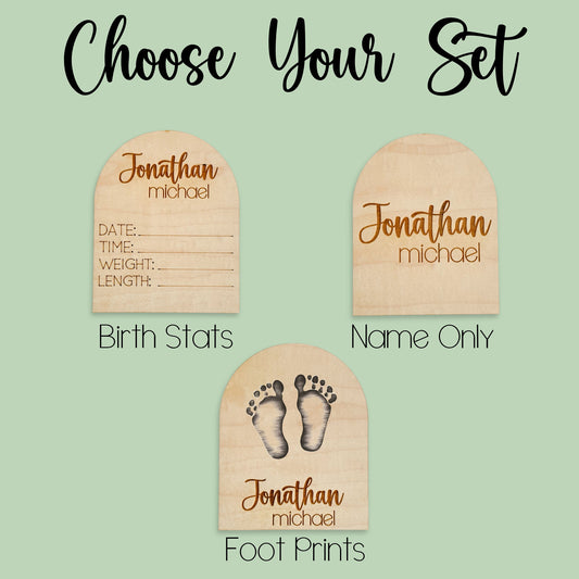 Baby Name Sign, Birth Stats Sign, Footprint Sign, Baby Name Announcement, Hospital Name Sign, Newborn Name, Baby Shower Gift for Newborn,