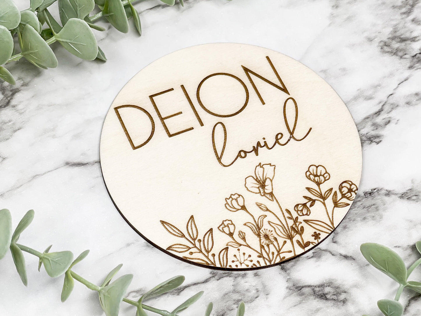 Floral Baby Name Sign, Baby Name Announcement, Flower Nursery Decor, Floral Nursery Decor, Baby Shower Gift for Baby, Newborn Keepsake