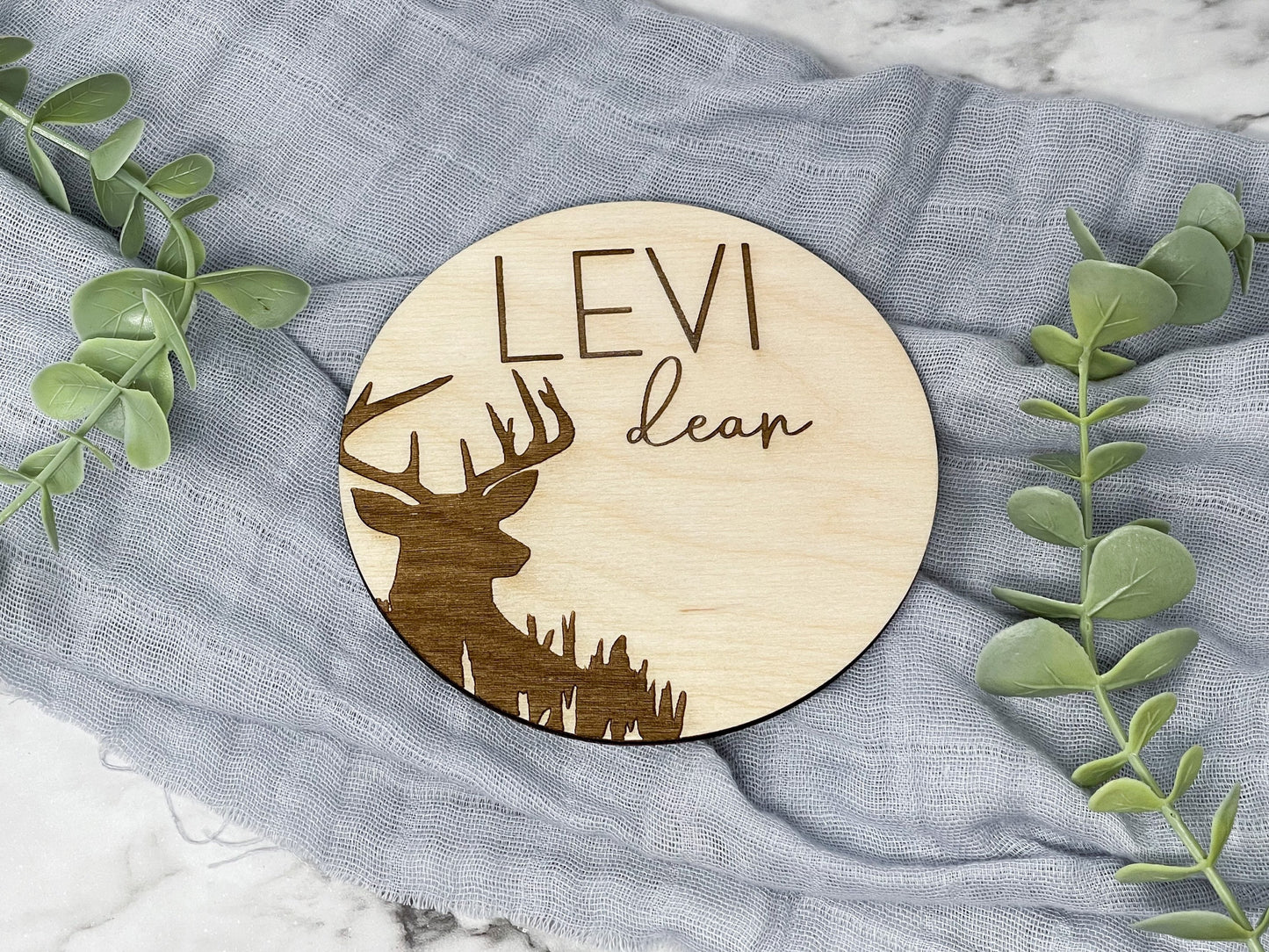 Deer Baby Name Sign Announcement, Deer Nursery Decor, Wood Baby Name Announcement, Country Nature Nursery Decor, Baby Shower Gift for Mom