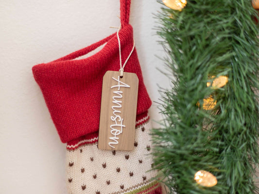 Stocking Name Tags, Christmas Stocking Tags, Holiday, Christmas Gift for Family, Christmas Home Decor, Personalized Christmas Ornaments,