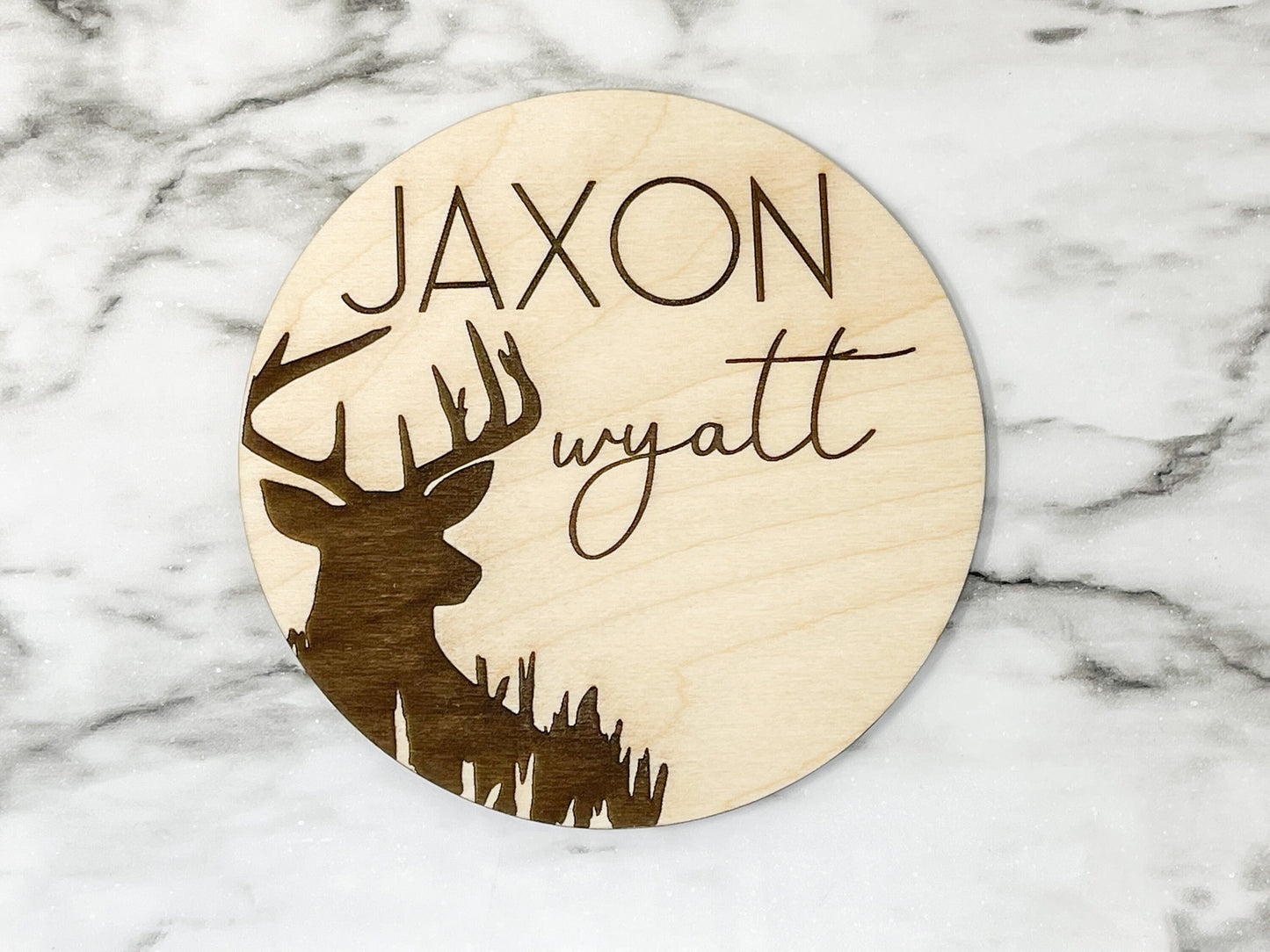 Deer Baby Name Sign Announcement, Deer Nursery Decor, Wood Baby Name Announcement, Country Nature Nursery Decor, Baby Shower Gift for Mom