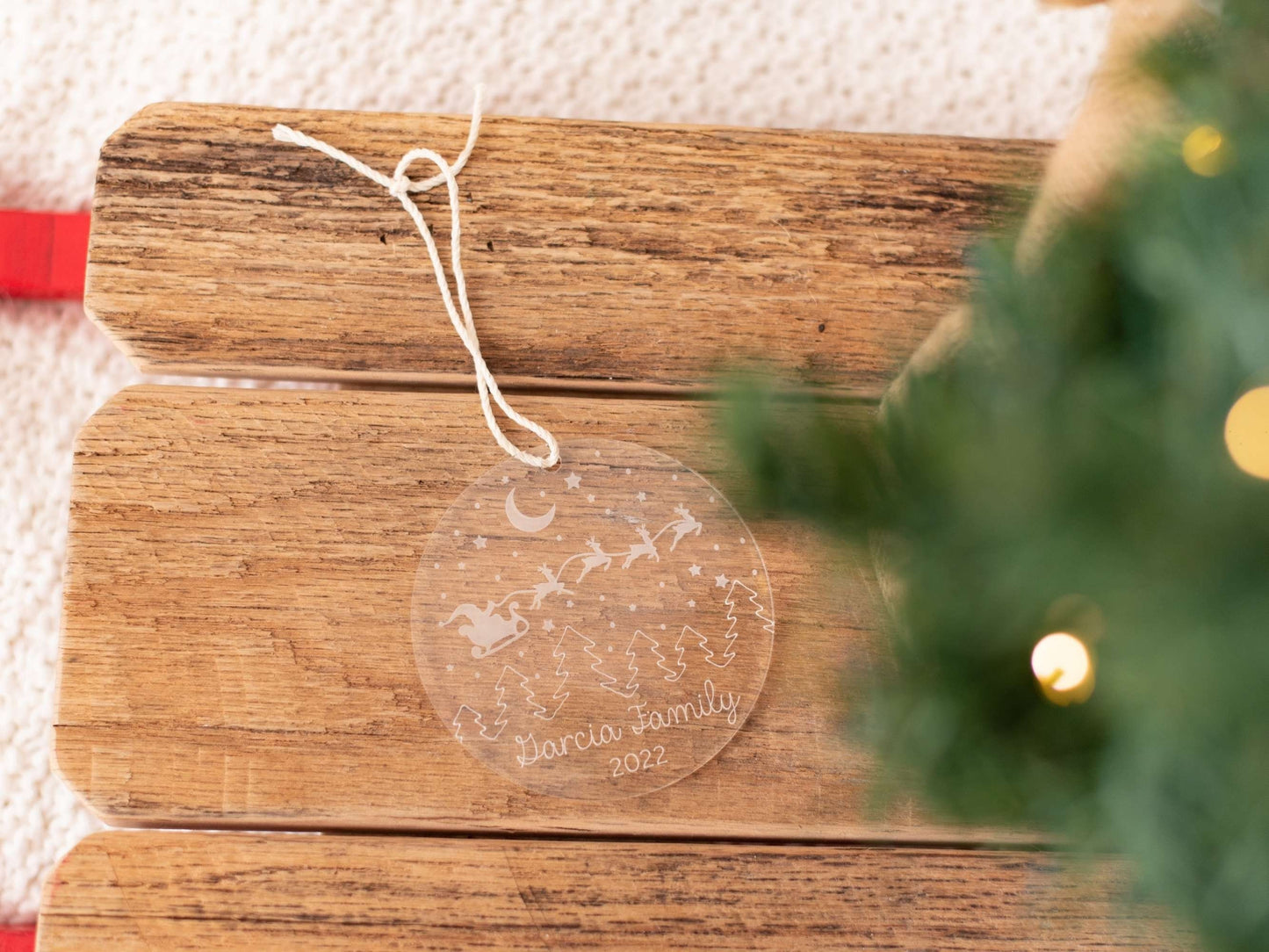 Family Christmas Ornament, 2022 Christmas Gift for Family, Acrylic Holiday Ornament, Personalized Christmas Ornament, Last Name Ornament