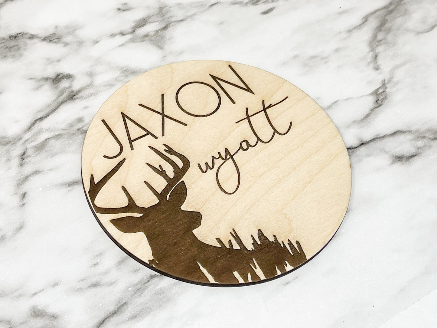 Deer Baby Name Sign Announcement, Deer Nursery Decor, Wood Baby Name Announcement, Country Nature Nursery Decor, Baby Shower Gift for Mom