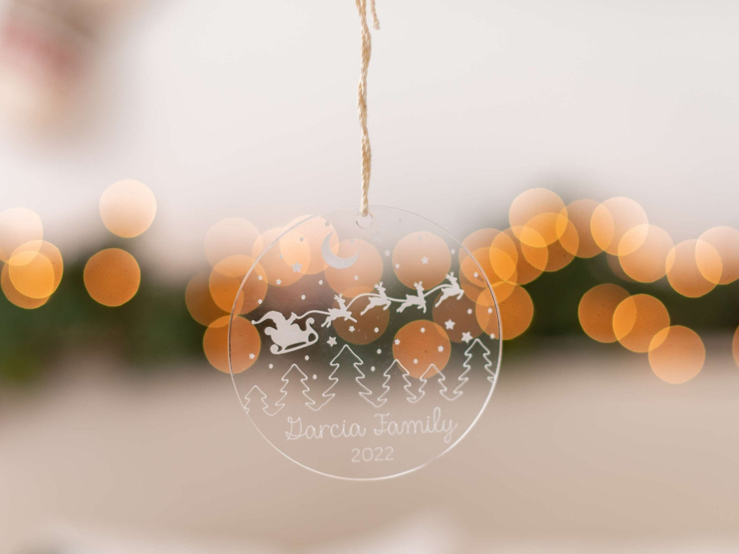 Family Christmas Ornament, 2022 Christmas Gift for Family, Acrylic Holiday Ornament, Personalized Christmas Ornament, Last Name Ornament