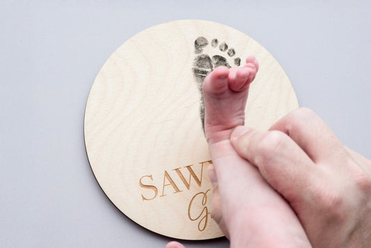 Baby Foot Print Sign, Newborn Hand Print Kit, Hospital Name Sign, Baby Shower Gift for Newborn, Keepsake for Baby, Announcement Photo, Stamp