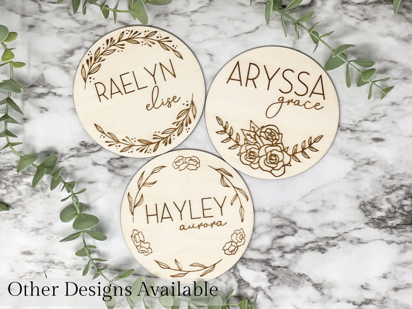 Floral Baby Name Sign, Hospital Name Announcement, Hospital Name Sign, Baby Girl Name Sign, Flower Name Sign, Greenery Name Sign, Keepsake