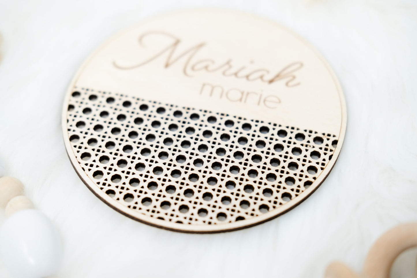 Rattan Baby Name Sign, Baby Name Announcement, Hospital Name Sign, Newborn Name Wood Sign, Baby Shower Gift for Newborn, Rattan Baby Props
