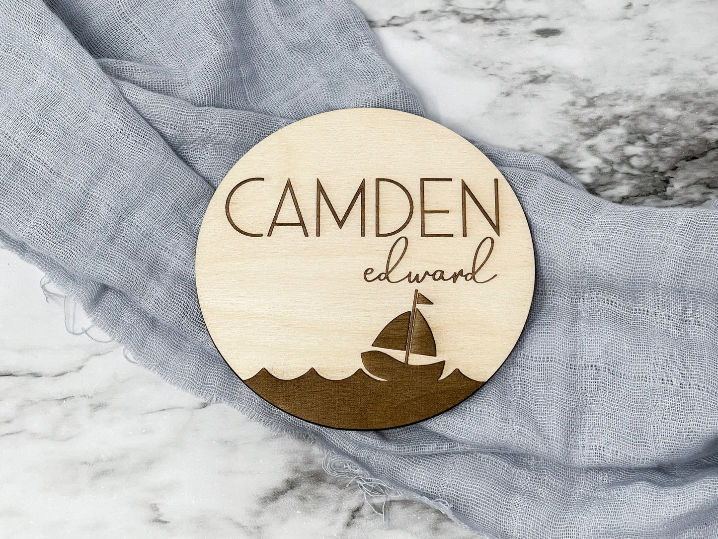 Nautical Name Sign, Baby Name Announcement, Ocean Nursery Decor, Baby Shower Gift for Boy, Nautical Nursery Name Sign, Newborn Keepsake