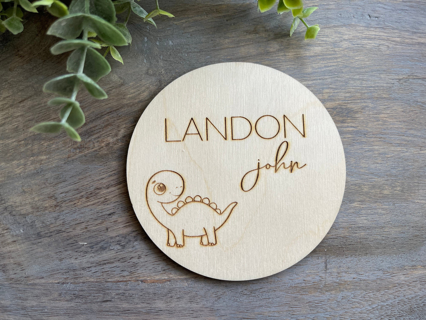 Dinosaur Baby Name Sign Announcement, Wood Sign Birth Reveal, Baby Name Reveal Sign, Small Baby Boy Name Sign, Personalized  Newborn Name