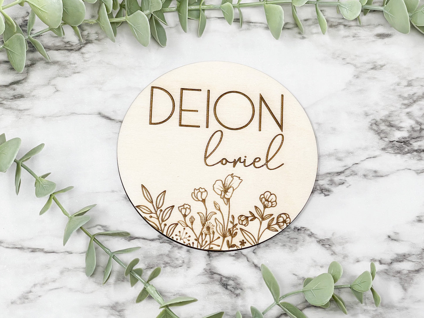 Floral Baby Name Sign, Baby Name Announcement, Flower Nursery Decor, Floral Nursery Decor, Baby Shower Gift for Baby, Newborn Keepsake