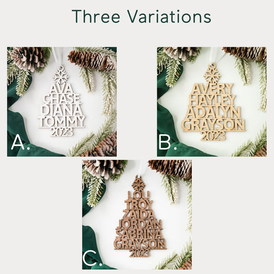 Family Christmas Ornament, Personalized Christmas Tree Ornament, Christmas Gift for Family, 2025 Christmas Keepsake, Family Name Ornament